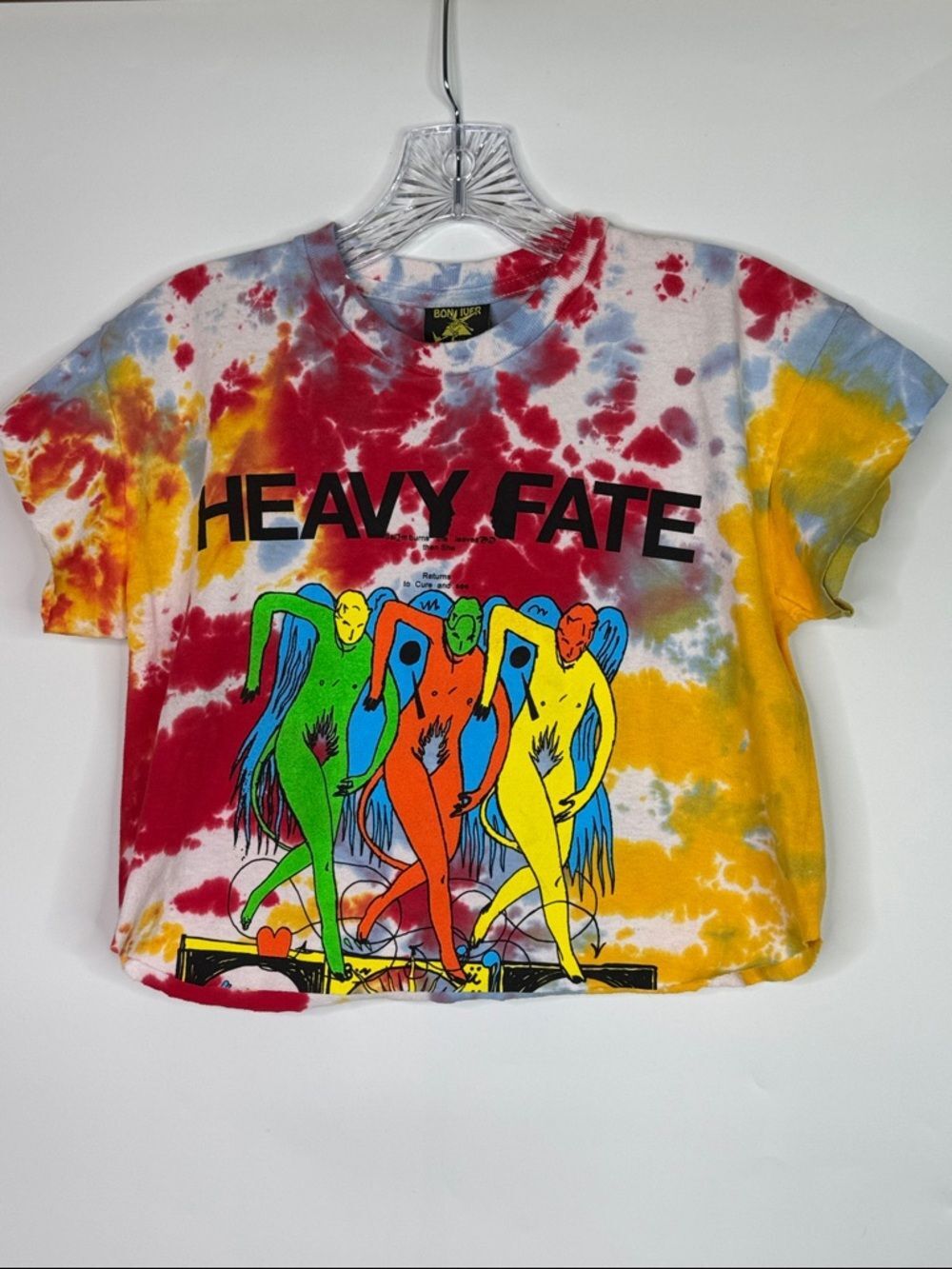 Bon Iver Heavy Fate Tie Due Cropped Tshirt Size Small
